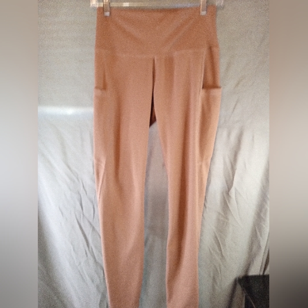 PoshDivah Women's Tan High-Waisted Leggings